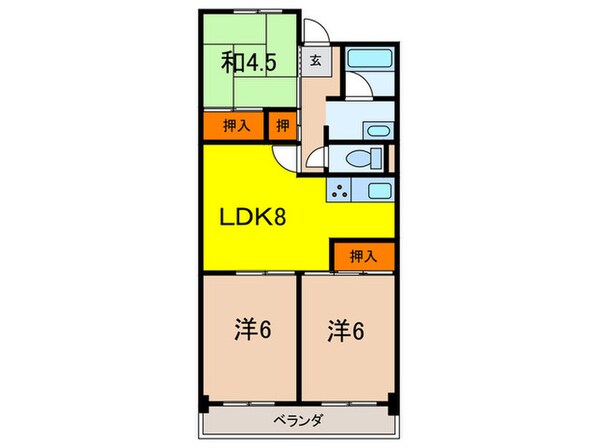 サンヒルズ芦屋Ⅱの物件間取画像